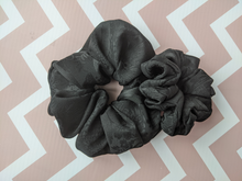 Load image into Gallery viewer, Black  Floral Scrunchie
