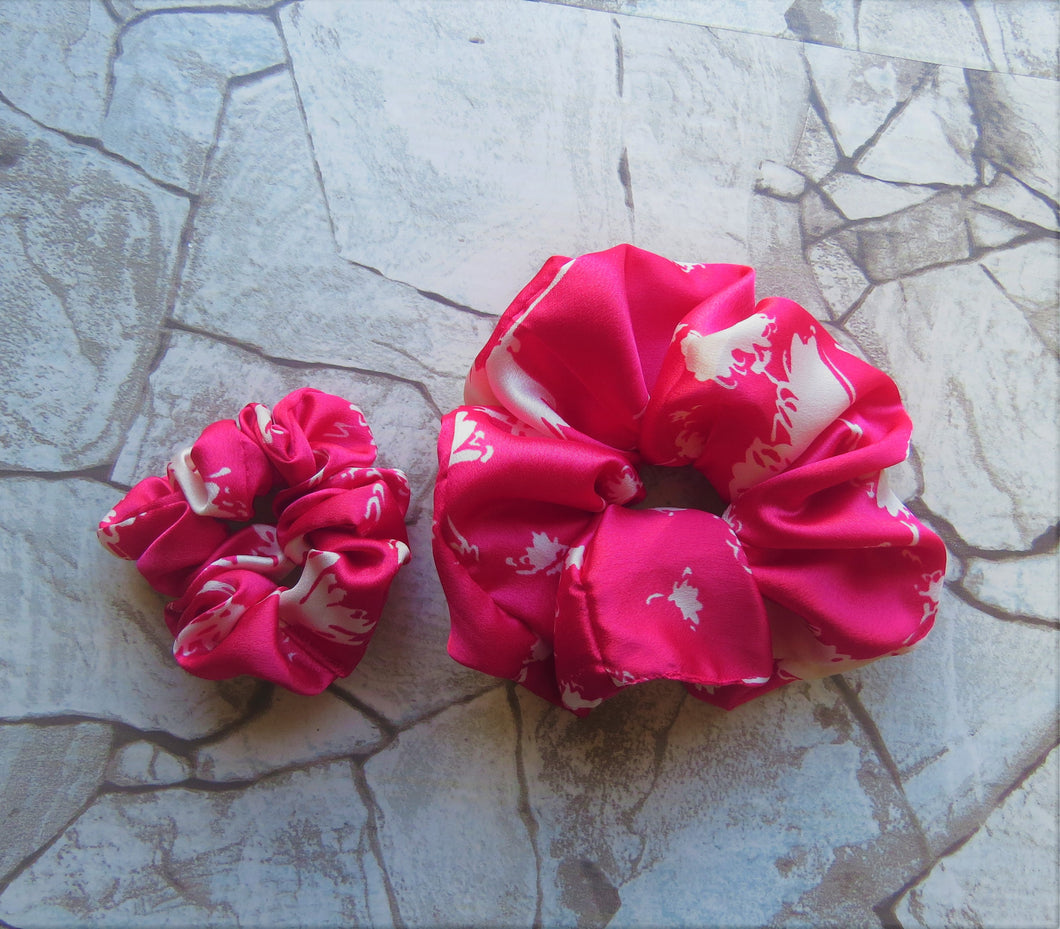 Hot Pink - Silk Dandelion Scrunchie