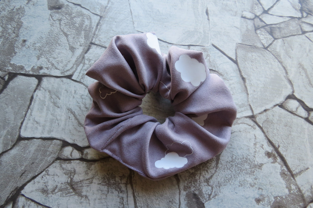 Lilac Clouds - Faux Suede Scrunchie