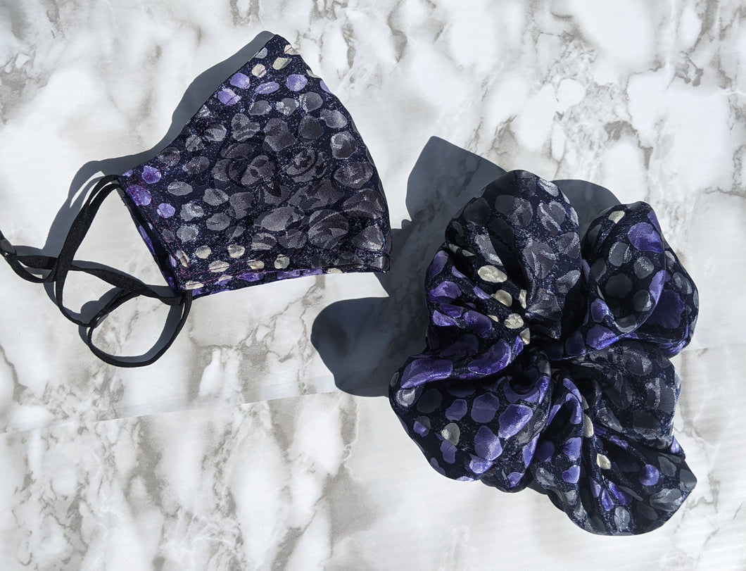 Silky Bold Scrunchie and Matching Mask